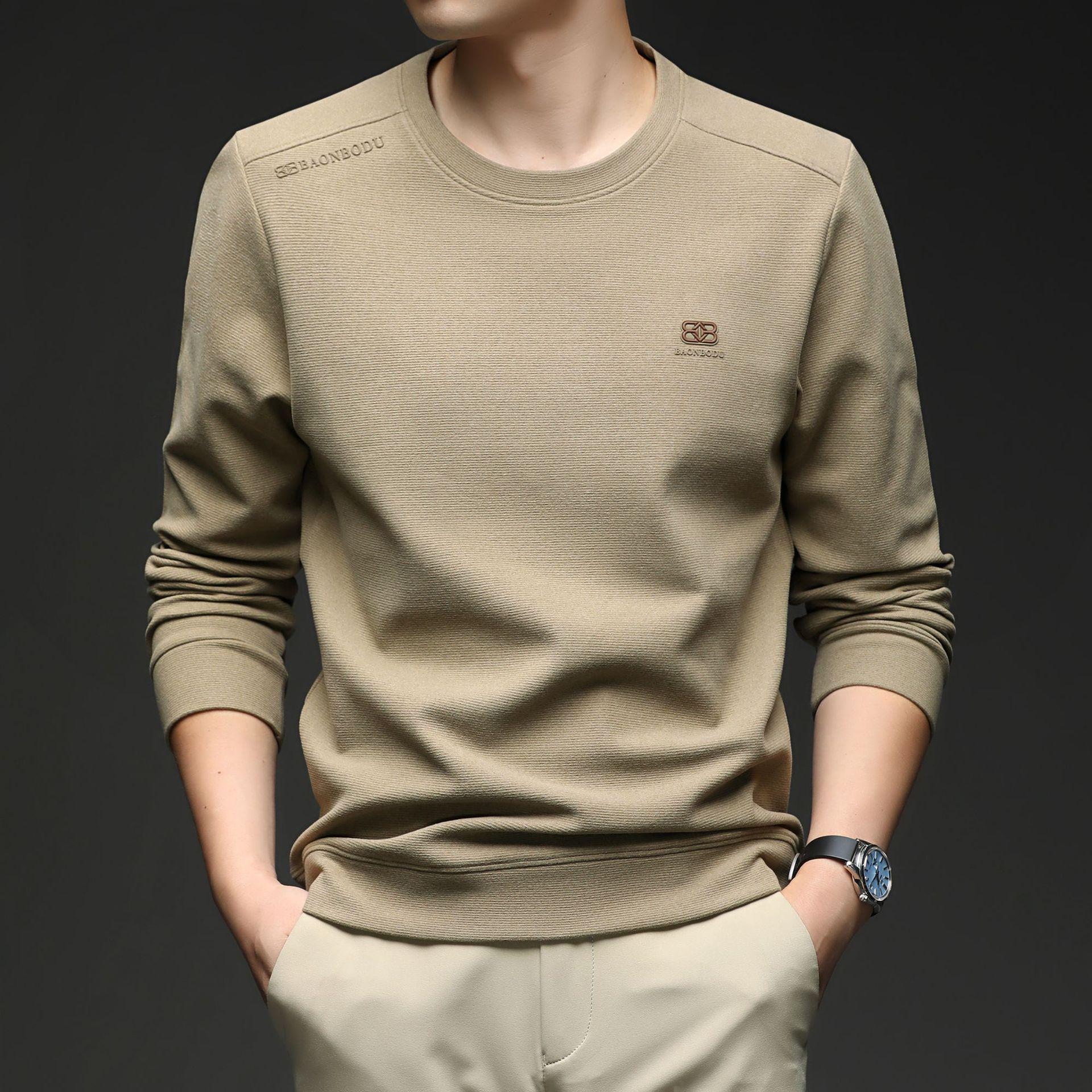 

2025 Весна/Осень Универсальная мужская толстовка с круглым вырезом и длинными рукавами - Удобная для мужчин среднего и молодого возраста XL fits 135-150jin