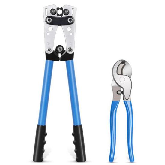 Wire Crimper Battery Cable Crimping Tool Cable Lug Crimper with Cable Cutter