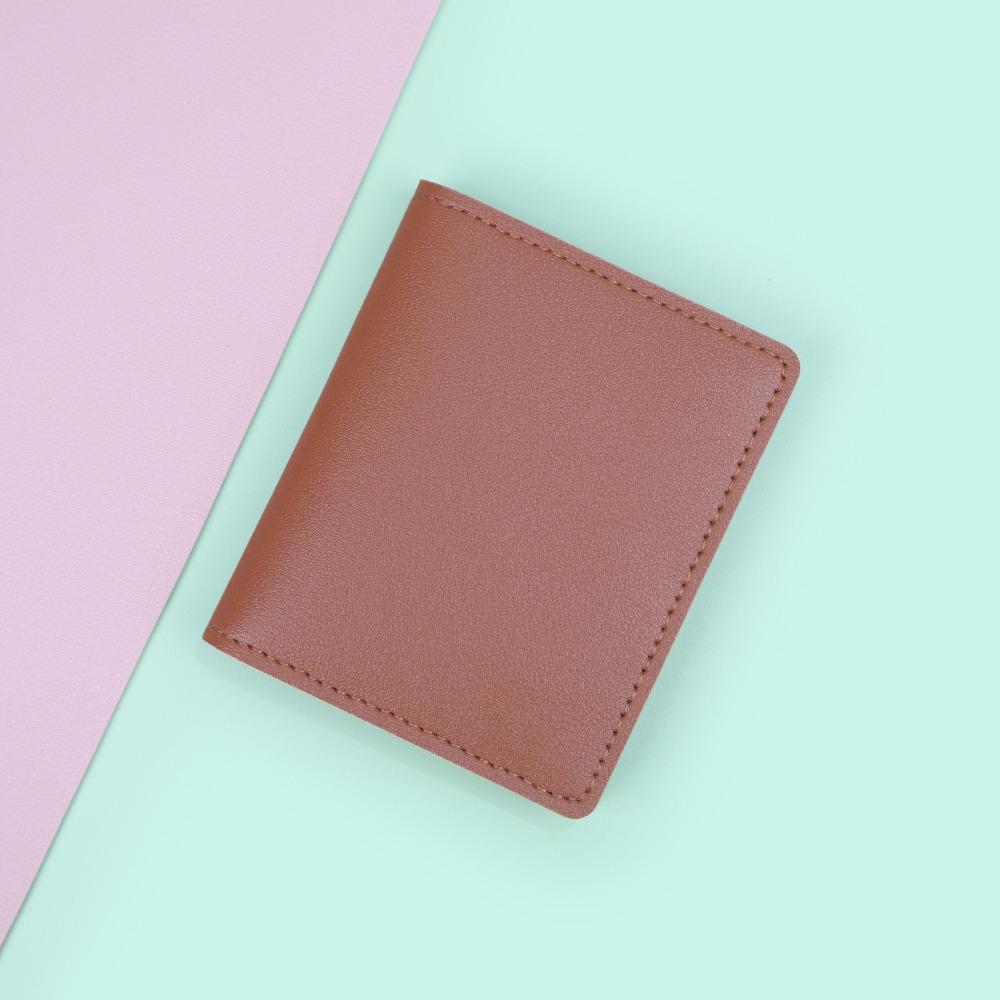 New PU Leather Women Short Wallet Two Fold Large Capacity Slim Small Wallet Coin Purse Women Girls