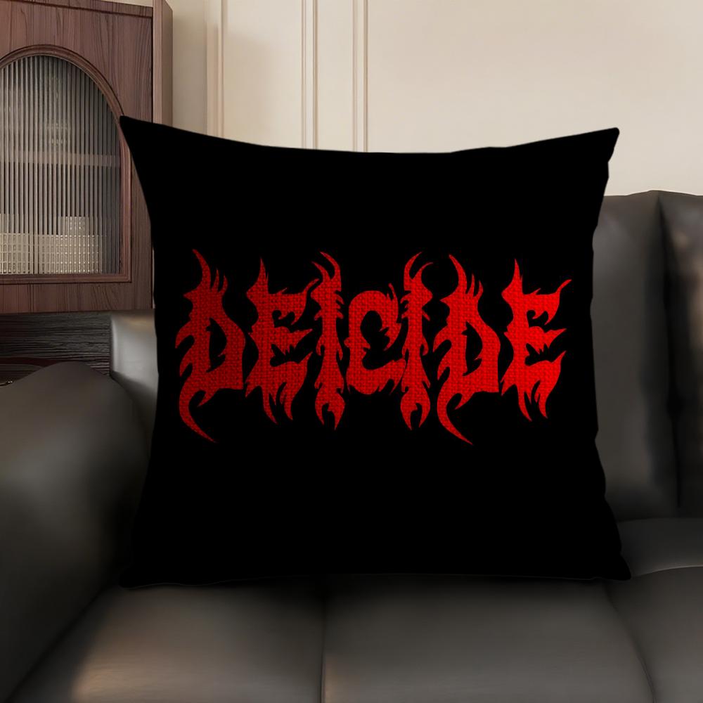 D-Deicide Band Cushion Cover Natural Linen Organic Fabric Double-Sided Printing Sofa Home Decor Gift Pillow Case