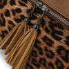 Vintage Leopard Pattern Crossbody Bags For Women Small Square Shoulder Bag Ladies Tassel Designer Phone Pocket CLE