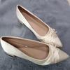 Elegant Woman Heeled Shoes French Bow Pumps Women Heels New Temperament Satin Pointed Toe Women's Shoes for Woman