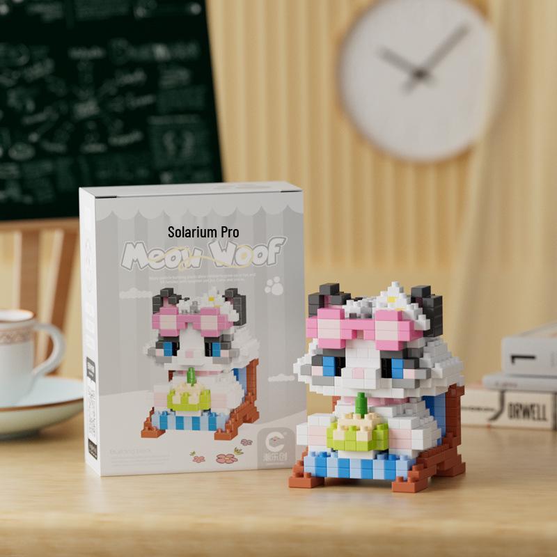 

Сумісні з LEGO Мультяшна фігурка домашнього цуценяти та кошеняти Будівельні блоки Іграшка для дітей