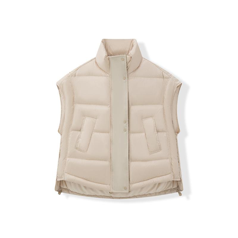 

New women s vest down jacket vest liner short sleeveless light and thin inner with autumn and winter crew neck down liner One Size