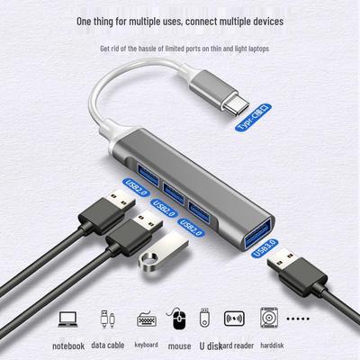 Multifunktionaler USB 3.0 Multi-Interface Schwarzer USB-Splitter Typ-C Hub Adapter