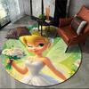 Fairy Princess Round Rug Flannel Printed Carpet Magical Design Kids Room Decor Cozy Soft Floor Mat Home Decoration Indoor Use