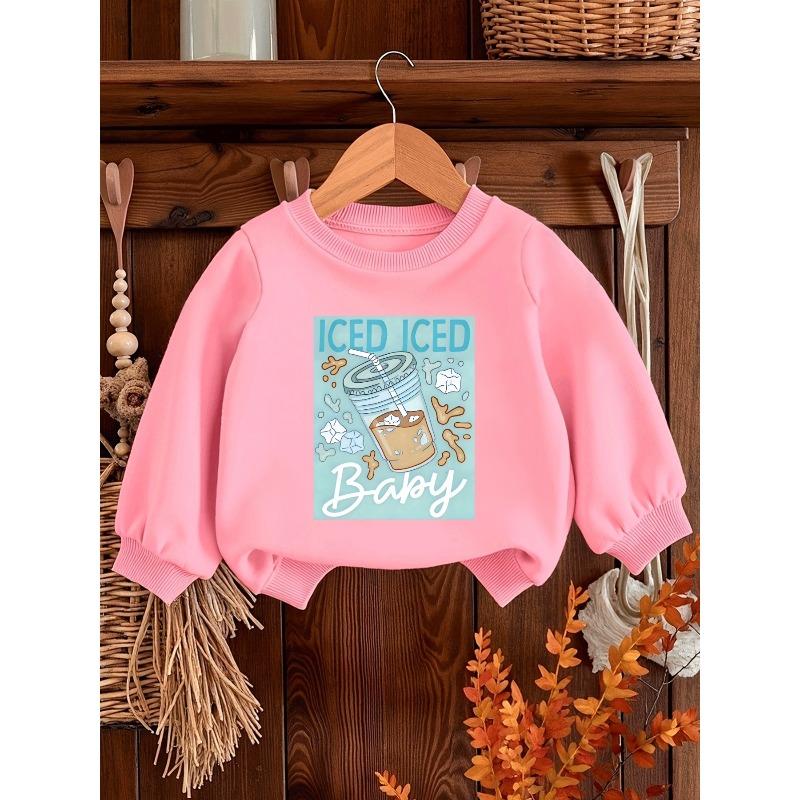 European sizes Cute Printed Pattern 0-3 Years Old Kids' Comfortable Children's Spring Lightweight Round Neck Sweatshirt, Suitable for Outdoor Wear