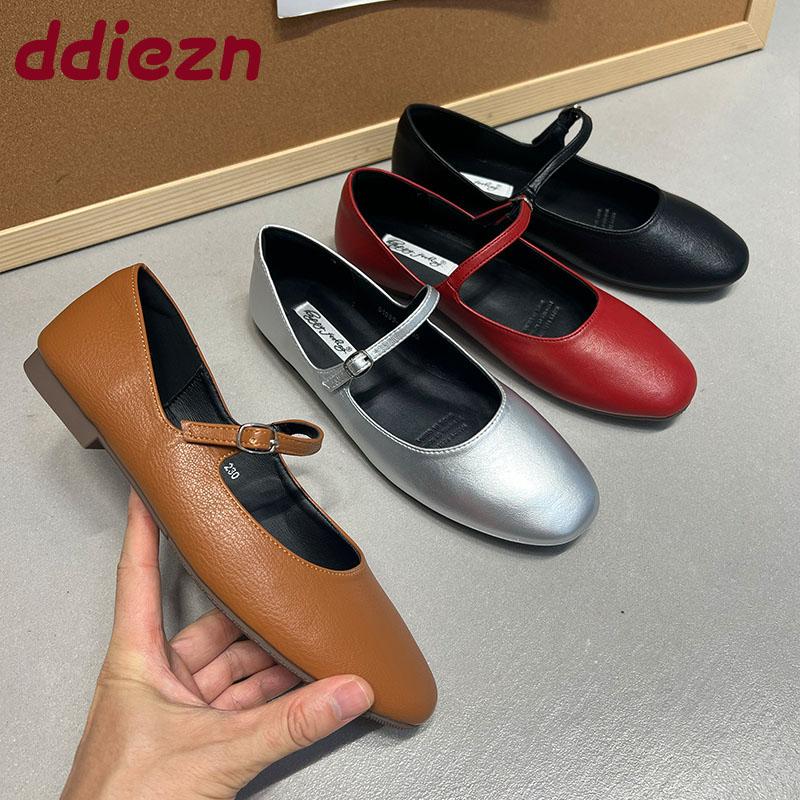 Fashion Fashion Buckle Strap Mary Janes Flats Shoes For Ladies 2025 New Female Round Toe Footwear Shallow Women Ballet Flats Shoes