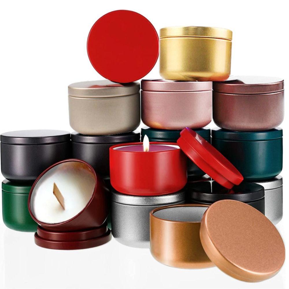 Box Practical Small with Lid Oil Cream Pot Cosmetic Jars Candle Tin Tea Can Candle Containers
