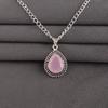 Rose Chalcedony Gemstone 925 Sterling Silver Handcrafted Jewelry Everyday Wear Pendant 1.5" For Her APP-2-16