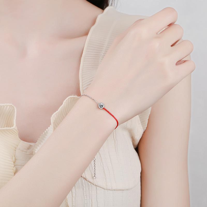 Original Woven Red Rope 925 Sterling Silver Women's Bracelet – Ins Style Light Luxury Versatile Fashion Hand Jewelry