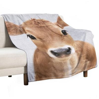 Calf - Colorful Throw Blanket Flannel Fabric Loose Funny Gift Summer Beddings Blankets