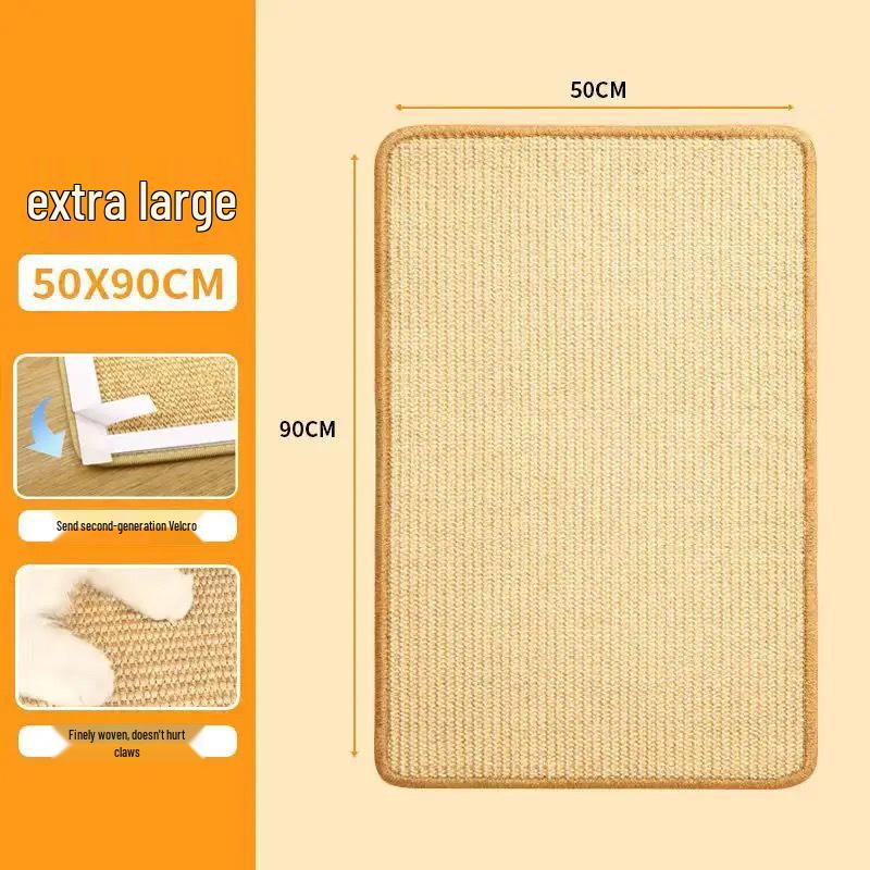 Wall-Mounted Sisal Cat Scratching Pad - Durable, Non-Shedding Sofa Protector for Claw Grinding