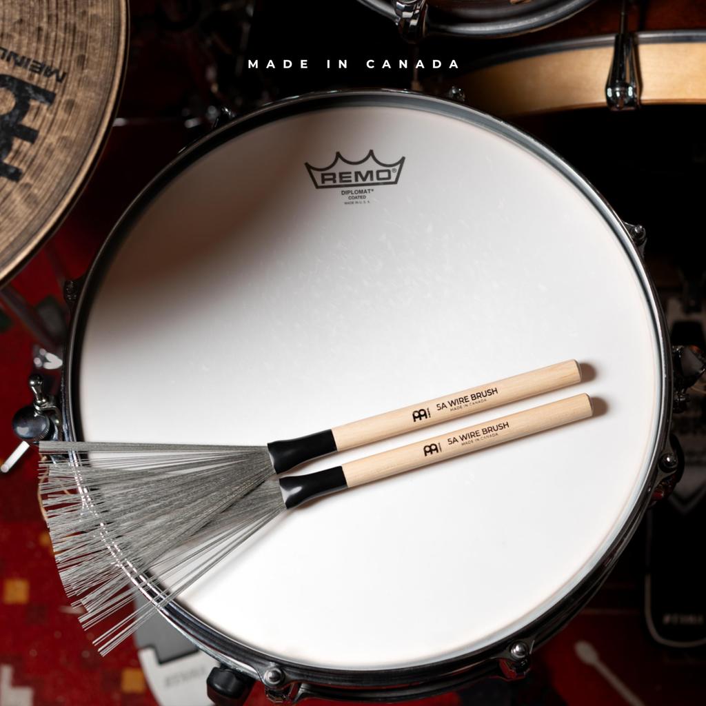 MEINL Stick Brush 5A Fixed Wire Brush with Wood SB310 x & Grip, (339 14.3mm)