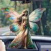 Automobile Pendant 2D Acrylic Colorful Butterflies Fairy Charm Car Decoration Car Rearview Mirror Hanging Ornament