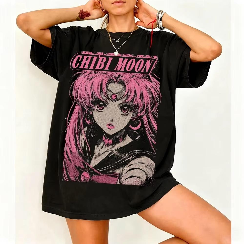 2026 Sailor Moon Retro 90s Anime Graphic TShirt Summer Tee Casual Fashion Loose Short Sleeve Couple Hip Hop Top Unisex