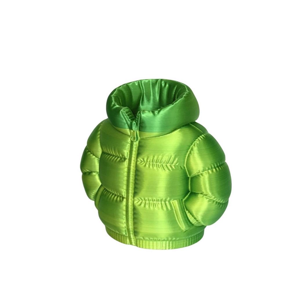 Bunter 3D-gedruckter Daunenjacken-Stifthalter-Schmuck - Einzigartiges Wohnungsgeschenk