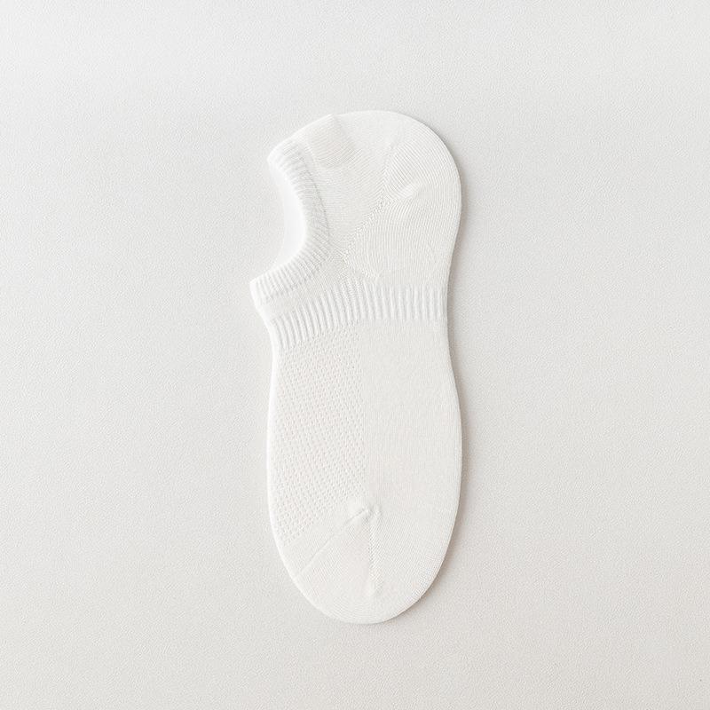 5 Pairs of Men's Summer Thin Mesh Breathable Silicone Non Slip Invisible Socks