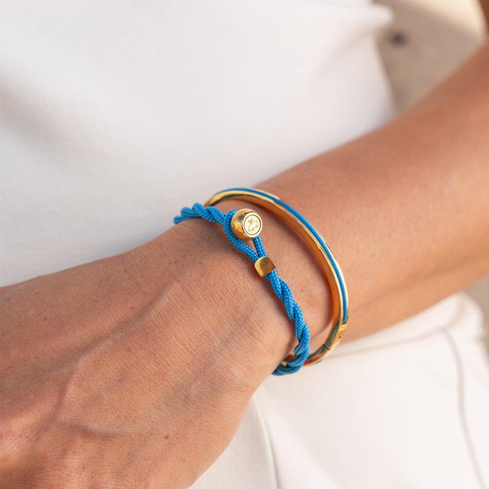(Women's) Pig & Hen Maya Lou Bracelet - Light Blue X Gold