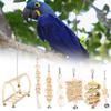 7PCS/Pack Parrot Toy Set Hanging Swing Bells  Wooden Bridge Chewing Parts Supplies