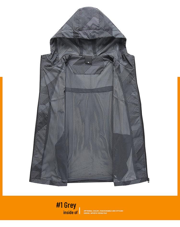 Herren Frühling/Herbst Schnelltrocknender Dünner Windbreaker: Lässige Outdoor-Sportjacke zum Wandern