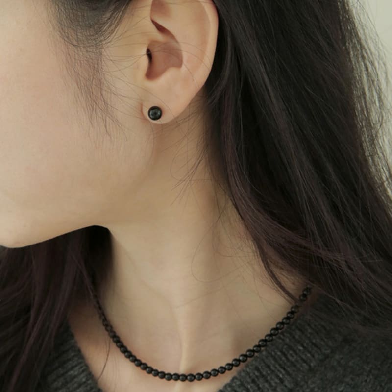 modernlike 14k gold onyx black earrings