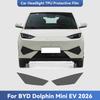 For BYD DOLPHIN MINI EV 2026 TPU Headlight Anti-Scratch Smoke Black Transparent Modification Color Changing Protective Film