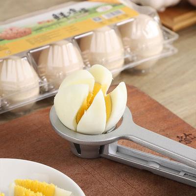 Aluminum Alloy Manual Egg Cutter Portable Multi-functional Egg Slicer Non-slip Section Divider Preserved Egg Splitter Kitchen