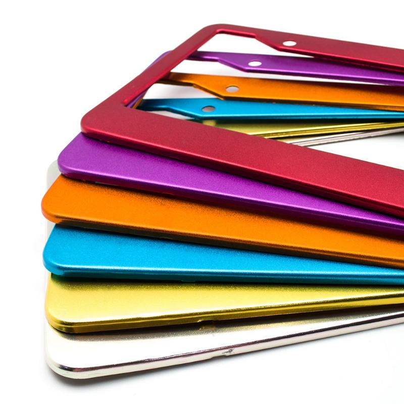 1Pcs Aluminum Alloy Multi-Color American-Style Car License Plate Frame - Uv Coated For Vehicle Modification