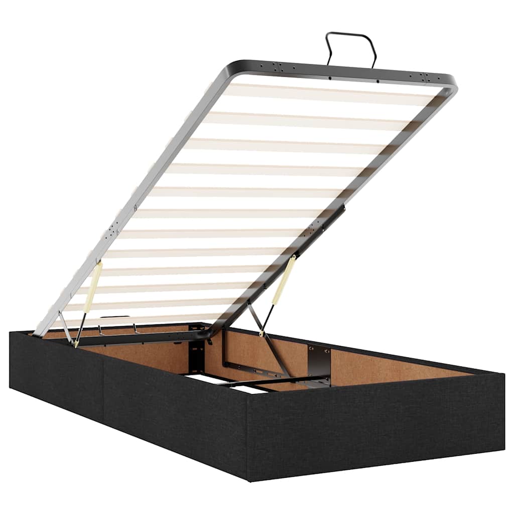 Ottoman Bed with Mattress Black 90x200 Cm Fabric