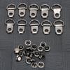 100 Sets Shoelace Hook DRing Eyelet Buckle Brass Shoe Leather Bag DIY Rivet Tool Black 9x14mm