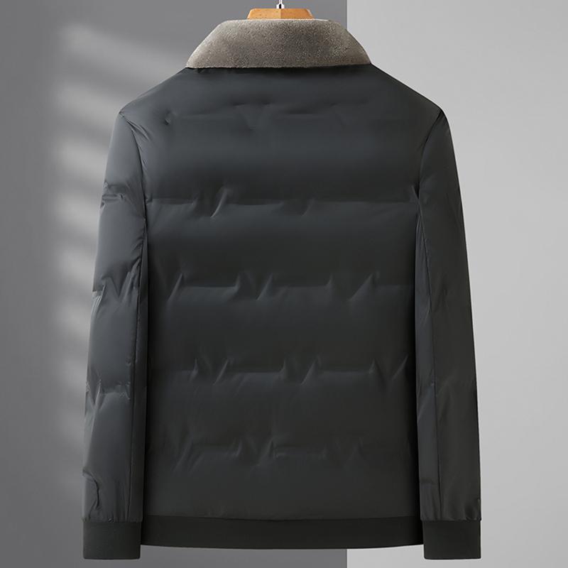 2026 New Winter Parkas Men Thicken Casual Outwear Fur Collar Slim Fit Outwear Waterproof Warm Stand Collar Outwear Coat