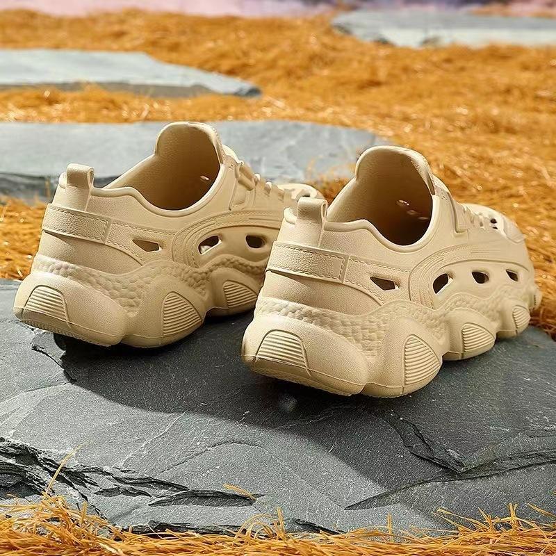 Sommer EVA Einfarbige Sandalen Geschlossene Zehenpartie Wickelabsatz Plateau Slipper Strandurlaub Leichte Rutschfeste Sandalen Sandalias 2025