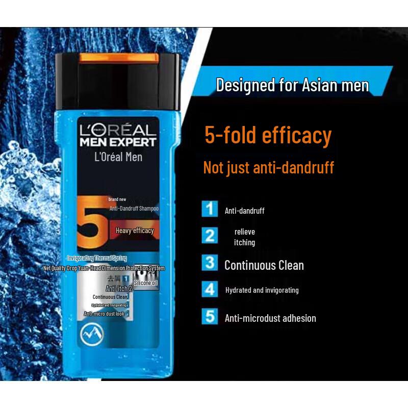 

L Oréal Men s Anti-Dandruff Shampoo, Oil Control, Active Spring Cool