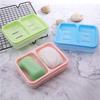Clean Soap Double Compartment Soap Dish Plastic Soap Holder Drain Soap Box  Bathroom Use