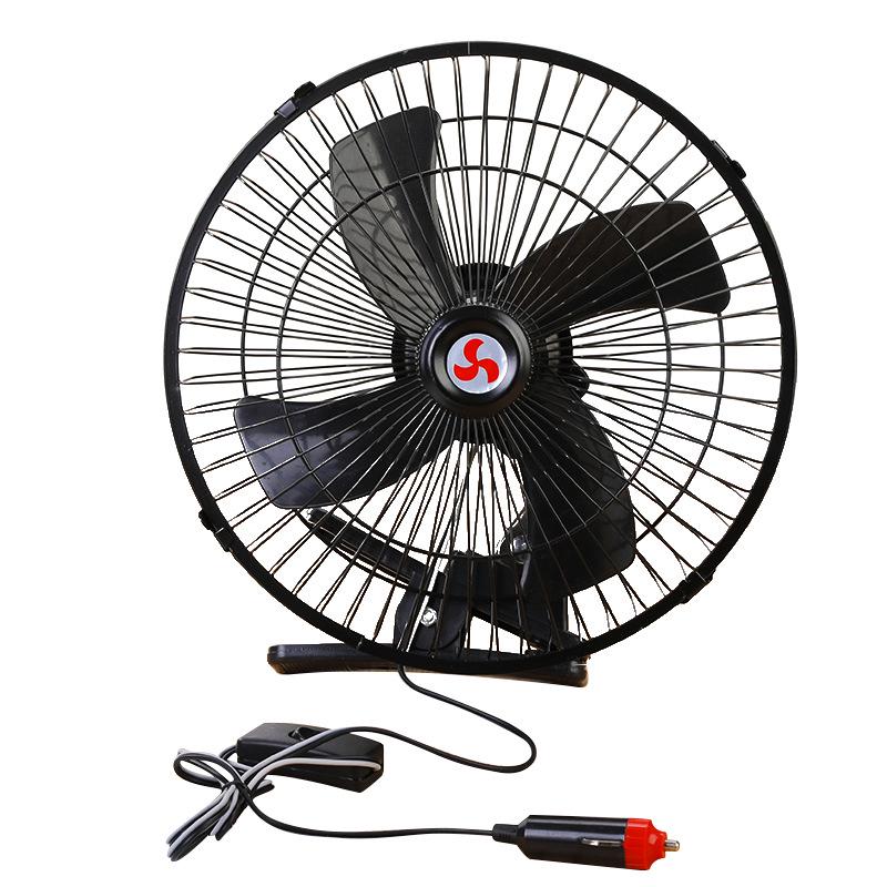 6-12 Inch Oscillating Car Fan with Clip, 12V/24V for Trucks and Cars