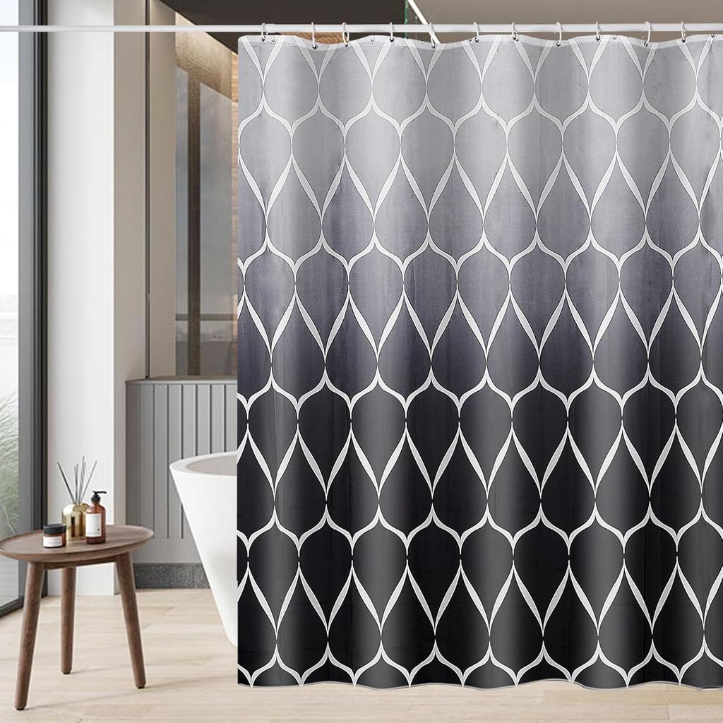 Ocean White Shower Curtain Waterproof Polyester 180X 180Cm With 12 Hooks For Bath Or Shower Decorative Shower Curtain