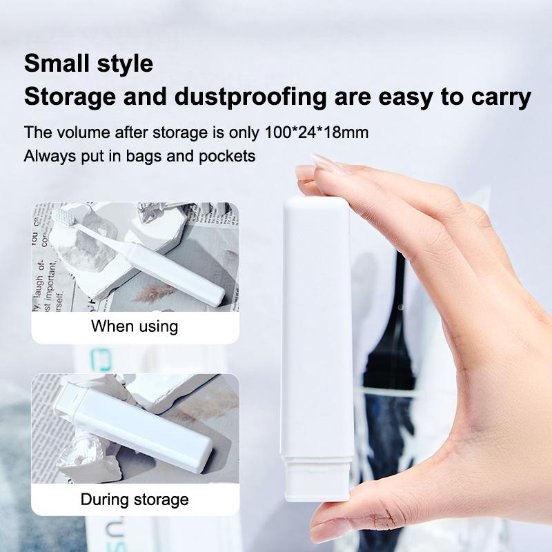Travel Toothbrush Foldable Portable Small Dental Brush Simple Style Black/White Traveling Adult Soft Bristle Brush