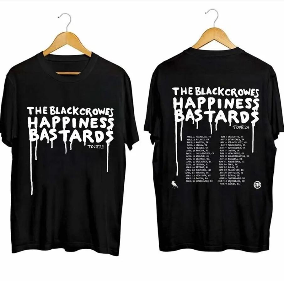 The Black Crowes 2024 Tour Shirt – Happiness Bastards Heavyweight Men’s Rock Tee