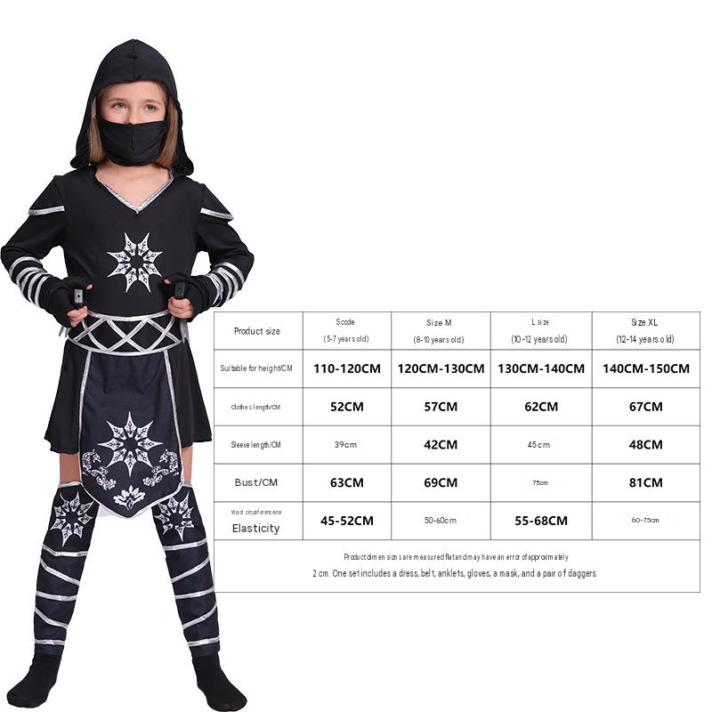 New Kids Cosplay Costume Naruto Anime Performance Outfit Samurai Ninja Clothing Halloween Role Play Set