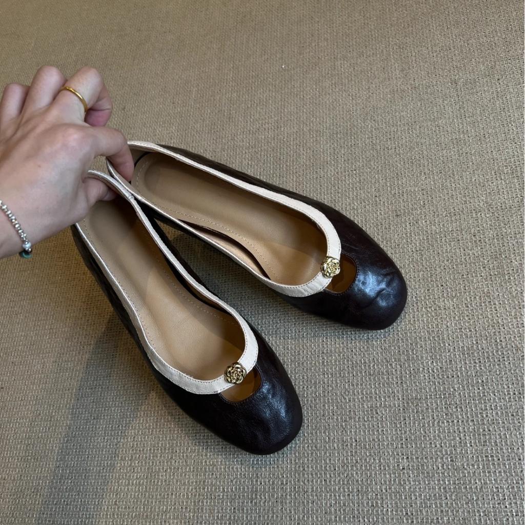 Fashion Flat Shoes for Women 2025 Spring and Autumn French Retro Shallow Mouth Round Toe Mary Jane Shoes Ladies Loafers Women