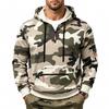 Men S Outdoor Casual Camo Fleece Half Zip Hooded Long Sleeve Sweatshirt
