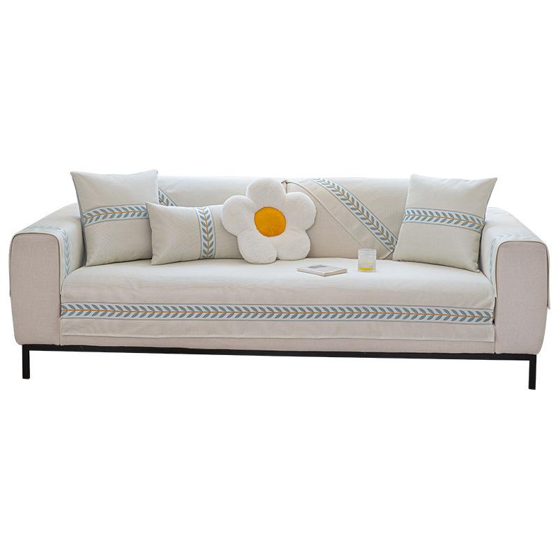 Ice Silk Sofa Cushion, Summer Mat, Non-Slip Seat Cushion, Advanced Sense  New Cream Wind Sofa Cover Cover Cloth