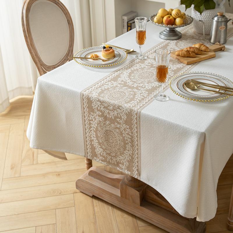 Nordic Style Imitation Cotton Linen Fabric Tablecloth Waterproof Oil Proof Table Cloth Tea TableCover Cloth Rectangular Thermal Insulation Tablecloths