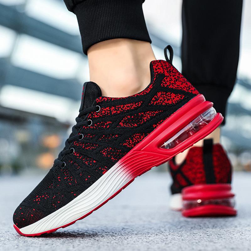 Autumn low-top large-size fly-woven mesh breathable running shoes air cushion soft-soled sports shoes