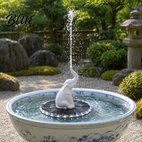 Automatic Floating Water Fountain Animal Statue Solar Fountain Bird Bath with LED Lights Powered Pond Pump for Garden Pool Backyard Decor
