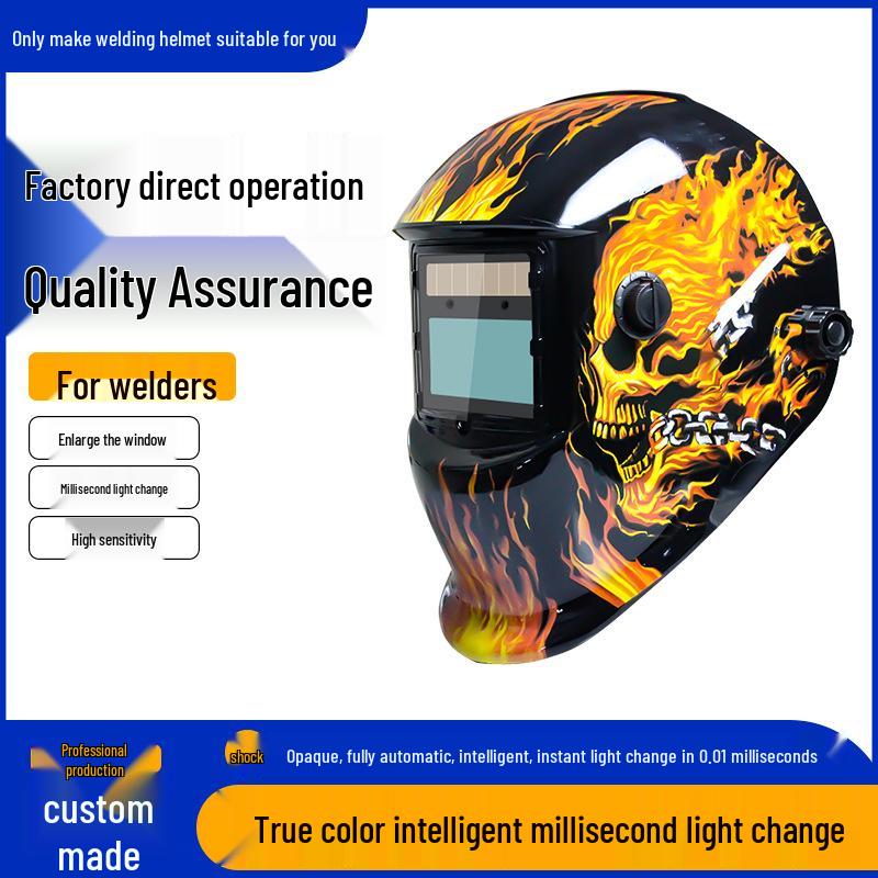 Selbstabdunkelnder Solar-Schweißhelm mit verstellbarer Kopfhalterung für Argon-Lichtbogenschweißen