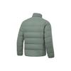 Li-Ning Seria Fitness Jednokolorowa Kurtka Puchowa Męska Slim Krótka ze Stójką Szaro-Zielona AYMT101-6