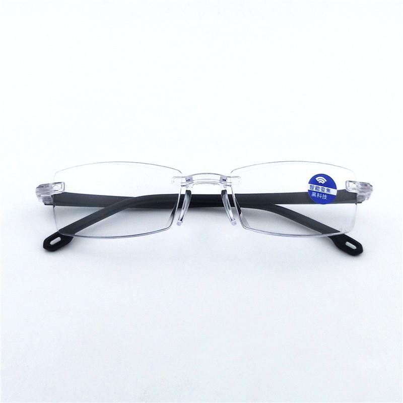 6 Pairs Frameless Square Reading Glasses Blue Light Blocking Computer Goggles Portable for Men Women