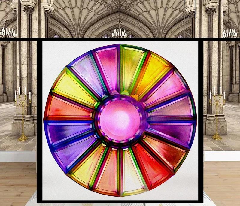 Stained Glass Window Stickers, Privacy Film, Church Style, Static Cling, Decorative Frosted Window Films, Customized Size